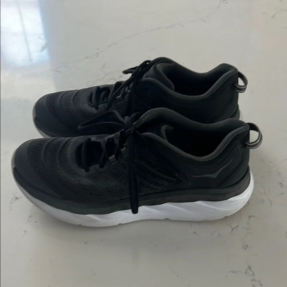 Hoka Black and White Athletic Shoes - Picture 3 of 6